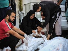 وداع شهداء مجزرة مستشفى المعمداني