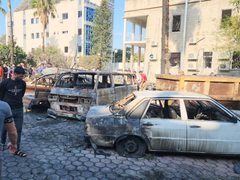 جانب من قصف الاحتلال لمستشفى المعمداني بغزة