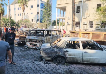 جانب من قصف الاحتلال لمستشفى المعمداني بغزة