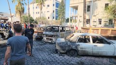 جانب من قصف الاحتلال لمستشفى المعمداني بغزة