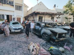 جانب من قصف الاحتلال لمستشفى المعمداني بغزة