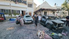 جانب من قصف الاحتلال لمستشفى المعمداني بغزة