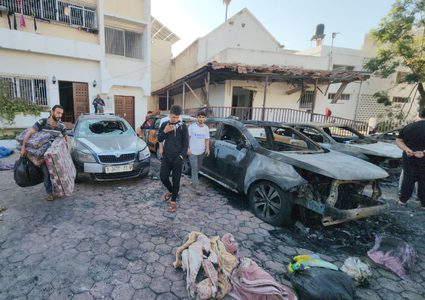 جانب من قصف الاحتلال لمستشفى المعمداني في غزة