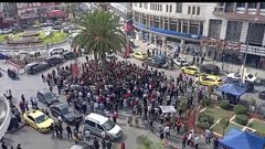 وقفة على دوار الشهداء وسط مدينة نابلس تنديدًا بمجزرة المشفى المعمداني في غزة