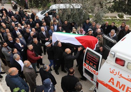 نابلس: تشييع جثمان الشهيد الحج علي إلى مثواه الأخير في جماعين
