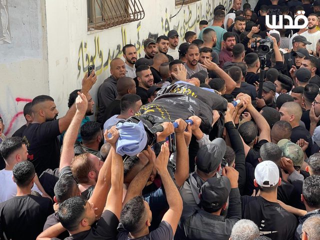 تشييع جثمان الشهيد مالك شرقاوي شرق نابلس