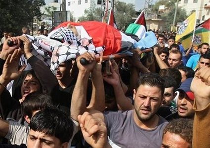 تشييع جثمان الشهيد عدنان بني عودة في طمون جنوب طوباس