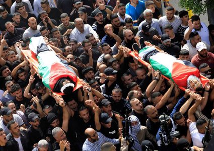 تشييع جثماني الشهيدين في زواتا، محمد أبو زر وجهاد صالح