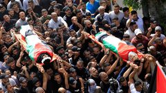 تشييع جثماني الشهيدين في زواتا، محمد أبو زر وجهاد صالح