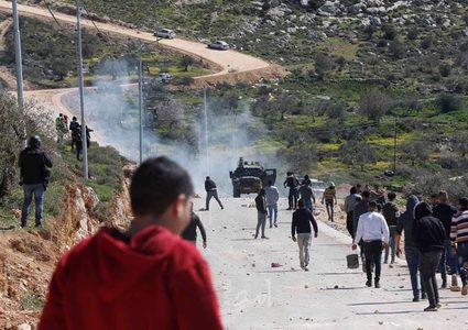 إصابة خلال مواجهات مع الاحتلال في بيت فوريك شرق نابلس