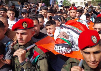 تشييع الشهيد الطفل محمد عبد القادر خراز 14 عاما من مدينة نابلس