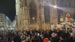 وقفة تضامنية في العاصمة النمساوية فيينا رفضا لمجازر الاحتلال على غزة.