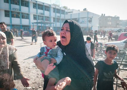 صور: آثار الدمار جراء القصف الصهيوني على مراكز الإيواء شمال قطاع غزة