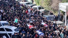 تشييع جثمان الشهيد الفروخ في سعير شمال شرق الخليل