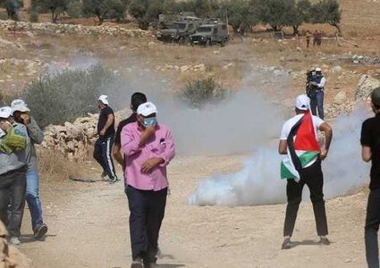 مواجهات مع الاحتلال في طانا شرق نابلس