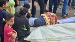 وداع شهداء ارتقوا في غارات الاحتلال على مناطق مختلفة في غزة خلال الساعات الماضية