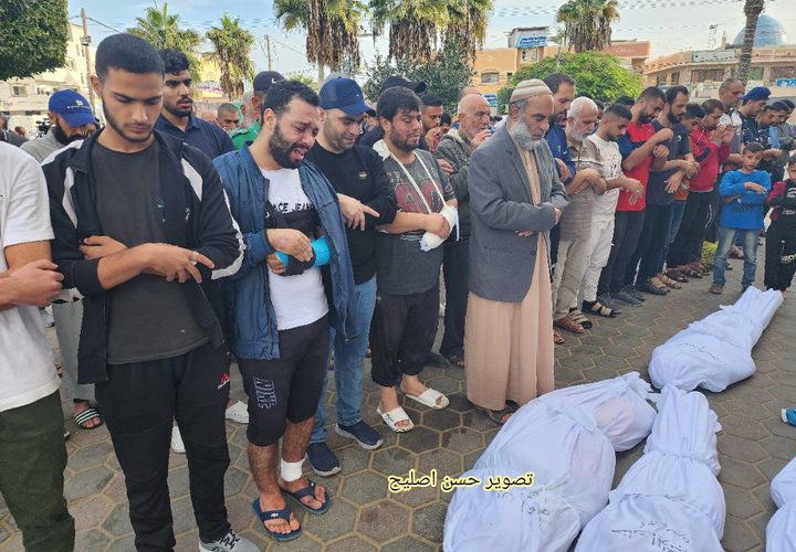 وداع شهداء ارتقوا في غارات الاحتلال على مناطق مختلفة من قطاع غزة خلال الساعات الماضية.