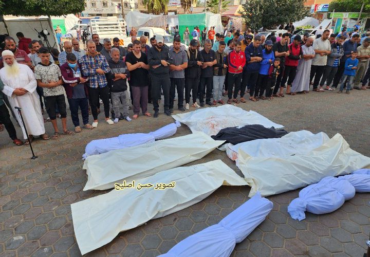 وداع شهداء ارتقوا في غارات الاحتلال على مناطق مختلفة من قطاع غزة خلال الساعات الماضية.