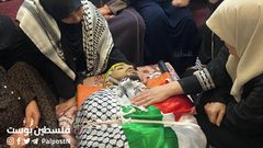 "من وداع الشهيد أمير عرقاوي الذي ارتقى برصاص الاحتلال في مخيم جنين الليلة الماضية.