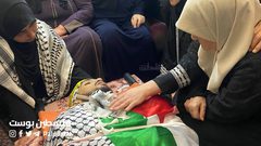 "من وداع الشهيد أمير عرقاوي الذي ارتقى برصاص الاحتلال في مخيم جنين الليلة الماضية.