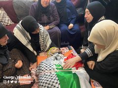 "من وداع الشهيد أمير عرقاوي الذي ارتقى برصاص الاحتلال في مخيم جنين الليلة الماضية.