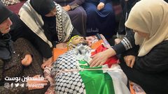 "من وداع الشهيد أمير عرقاوي الذي ارتقى برصاص الاحتلال في مخيم جنين الليلة الماضية.