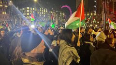 مظاهرة حاشدة أمام البرلمان البريطاني للمطالبة بوقف العدوان على غزة