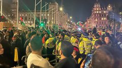 مظاهرة حاشدة أمام البرلمان البريطاني للمطالبة بوقف العدوان على غزة