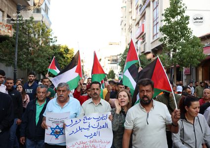 وقفة وسط رام الله تنديدا بعدوان الاحتلال على شعبنا