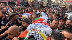 تشييع جثامين شهداء مخيم بلاطة في مدينة نابلس