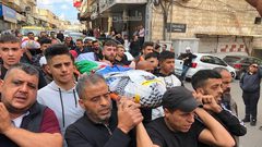 تشييع جثامين شهداء مخيم بلاطة في مدينة نابلس