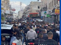 تغطية صحفية:"جانب من تشييع شهداء مخيم بلاطة في مدينة نابلس".