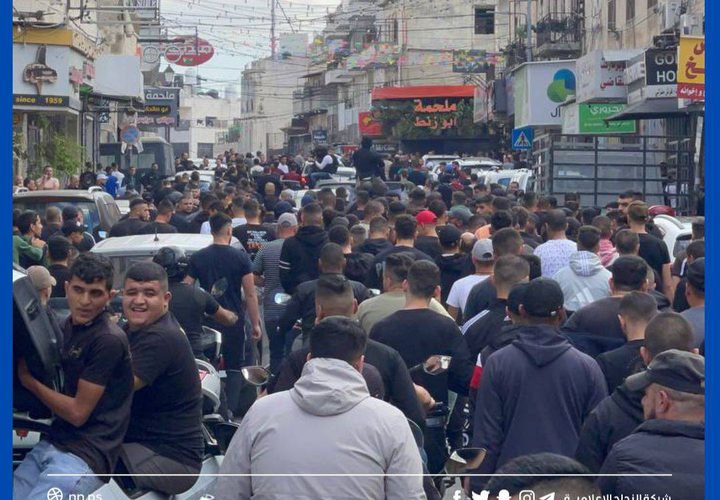 تغطية صحفية:"جانب من تشييع شهداء مخيم بلاطة في مدينة نابلس".