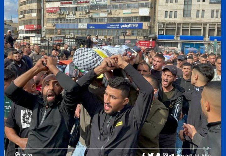 تغطية صحفية:"جانب من تشييع شهداء مخيم بلاطة في مدينة نابلس".