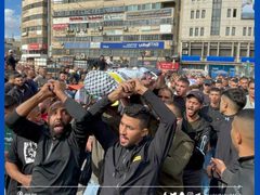 تغطية صحفية:"جانب من تشييع شهداء مخيم بلاطة في مدينة نابلس".