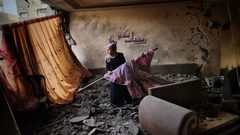 طيران الاحتلال يدمر منزل عائلة شيخ العيد في رفح.