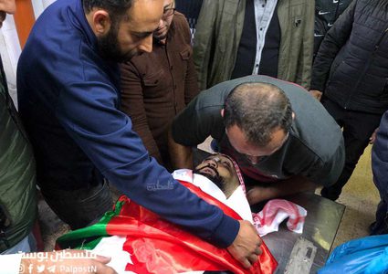 نابلس: تشييع جثمان الشهيد صنوبر في يتما جنوب نابلس