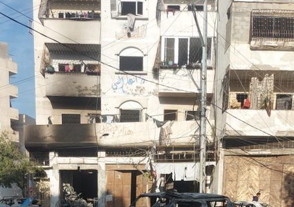 آثار القصف العشوائي على حي الزيتون جنوبي مدينة غزة