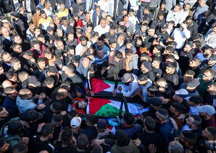 تشييع الشهداء الأربعة في مخيم الفارعة جنوب طوباس