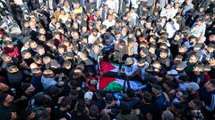 تشييع الشهداء الأربعة في مخيم الفارعة جنوب طوباس