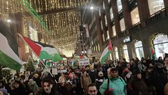 متظاهرون في العاصمة الفنلندية هلسنكي يتضامنون مع غزة وينددون بالإبادة الجماعية