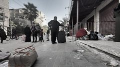 مشاهد من هجرة أهالي مخيم البريج شرق المنطقة الوسطى لقطاع غزة