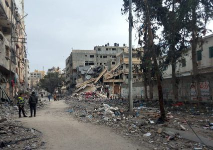 غزة:آثار دمار  عدوان الاحتلال في شارع البساتين ومنطقة البرهان في حي الزيتون