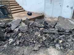جانب من الدمار الذي أحدثته قوات الاحتلال خلال اقتحامها مخيم نور شمس فجر اليوم