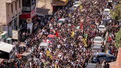 جماهير غفيرة تشيع جثامين 6 شهداء من مخيم نور شمس