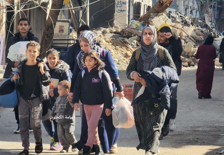 نزوح أعداد كبيرة من المواطنين بسبب القصف المتواصل على مناطق شرق قطاع غزة