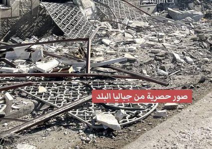 أثار الدمار الكبير الذي خلّفه عدوان الإحتلال المتواصل على جباليا شمال القطاع