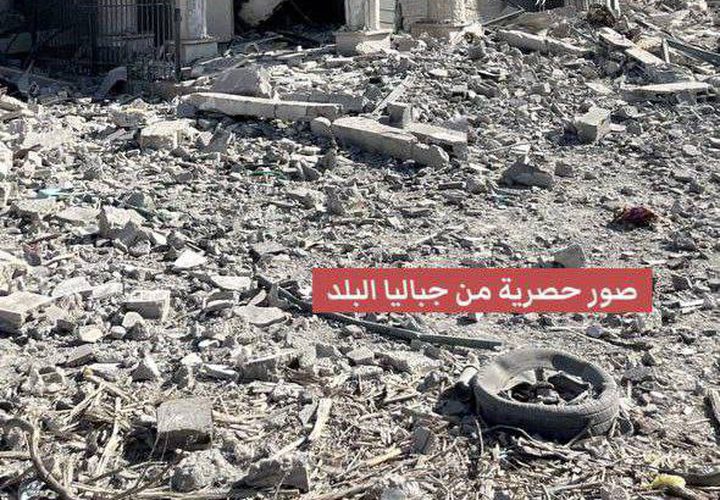 أثار الدمار الكبير الذي خلّفه عدوان الإحتلال المتواصل على جباليا شمال القطاع