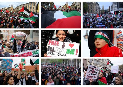 مظاهرات في مدن وعواصم عالمية منددة بالعدوان على قطاع غزة