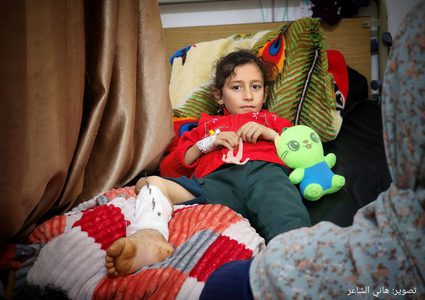 أطفال أصيبوا في غارات الاحتلال على غزة